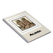 Twee Grooms Gay Ananas Tiki Hoofd Retro Bruiloft Notitieboek (Rechterzijde)