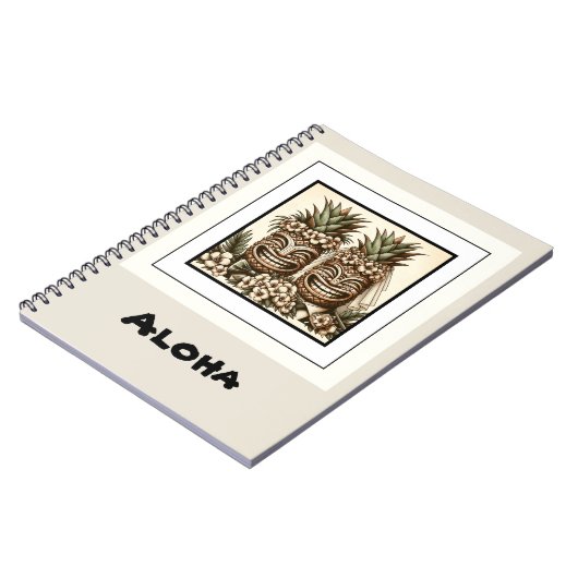 Twee Grooms Gay Ananas Tiki Hoofd Retro Bruiloft Notitieboek (Linkerzijde)