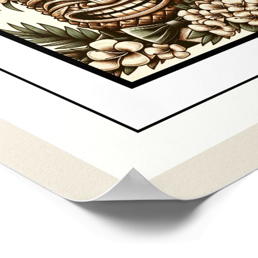 Twee Grooms Gay Ananas Tiki Hoofd Retro Bruiloft Poster (Hoek)