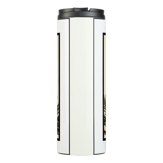 Twee Grooms Gay Ananas Tiki Hoofd Retro Bruiloft Thermosbeker (Achterkant)