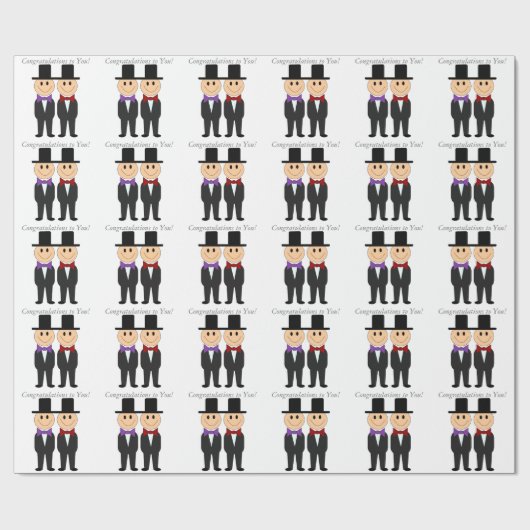 Twee Grooms Gay bruiloft Giftwrap Cadeaupapier (Vlak)