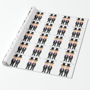Twee Grooms Gay bruiloft Giftwrap Cadeaupapier
