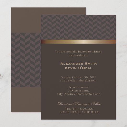 Twee Grooms-Gay Bruiloft ı Uitnodiging (Voorkant / Achterkant)