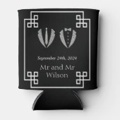 Twee Grooms Gay Tuxedo Wedding Blikjeskoeler (Voorkant)