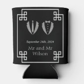 Twee Grooms Gay Tuxedo Wedding Blikjeskoeler (Achterkant)