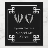 Twee Grooms Gay Tuxedo Wedding Wine Labels Wijn Etiket (Enkel label)