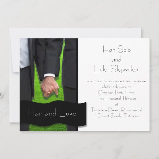 Twee Grooms Gay Wedding Aankondiging (Voorkant)