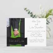 Twee Grooms Gay Wedding Aankondiging (Staand voorkant)