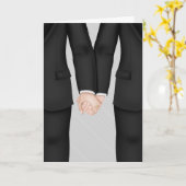 Twee Grooms, Gay Wedding Congraties Kaart (Gele Bloem)