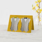 Twee Grooms Gay Wedding Day Kaart (Gele Bloem)