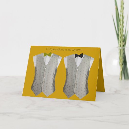 Twee Grooms Gay Wedding Day Kaart (Voorkant)