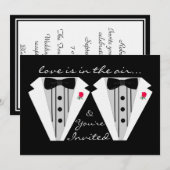 Twee Grooms-Gay Wedding-Tuxedo Kaart (Voorkant / Achterkant)