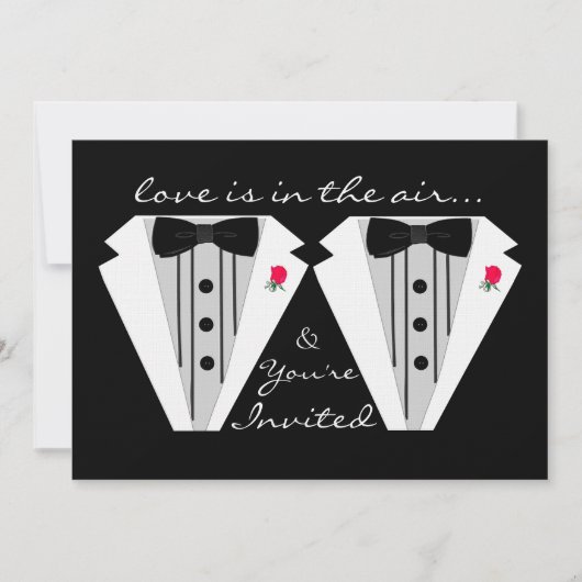 Twee Grooms-Gay Wedding-Tuxedo Kaart (Voorkant)