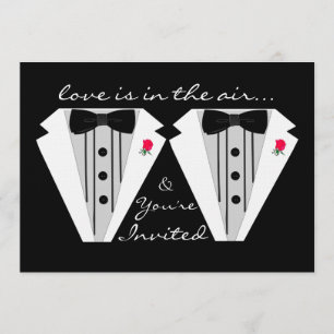 Twee Grooms-Gay Wedding-Tuxedo Kaart