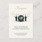 Twee Grooms Mannelijke Trouwcrème Blauw LGBTQ Ontv Informatiekaartje (Voorkant)