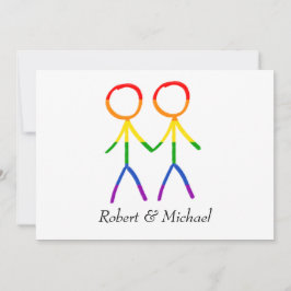 Twee Grooms Rainbow Love Horizontal Save The Date
