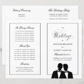 Twee Grooms Silhouettes Bow Stropdas Gay Wedding P (Voorkant / Achterkant)