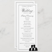 Twee Grooms Silhouettes Bow Stropdas Gay Wedding P Programmakaart (Voorkant / Achterkant)