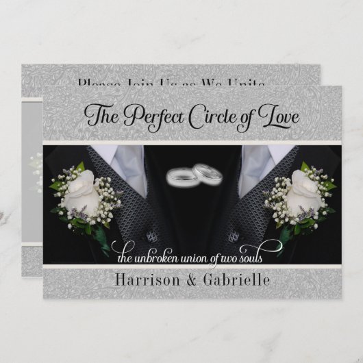 Twee Grooms Tuxes Commitment Ceremonie Kaart (Voorkant / Achterkant)