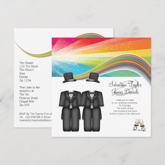 Twee Grooms Weddenschap Kaart (Voorkant / Achterkant)