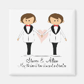 Twee Grooms Weddenschap Magnet Favors (Voorkant)