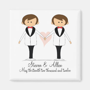 Twee Grooms Weddenschap Magnet Favors