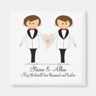 Twee Grooms Weddenschap Magnet Favors