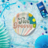 TWEE GROOVY, 2DE BIRTHDAY, SUNSHINE, RAINBOW PAPIEREN BORDJE (Feest)