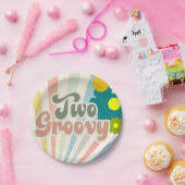 TWEE GROOVY, 2DE BIRTHDAY, SUNSHINE, RAINBOW PAPIEREN BORDJE (Feest)