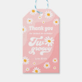 Twee Groovy 2de verjaardag Boho Daisy Favor Cadeaulabel (Voorkant)