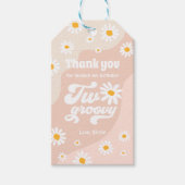 Twee Groovy 2de verjaardag Boho Daisy Favor Cadeaulabel (Voorkant)