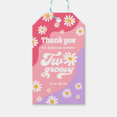 Twee Groovy 2de verjaardag Boho Daisy Favor Cadeaulabel (Voorkant)