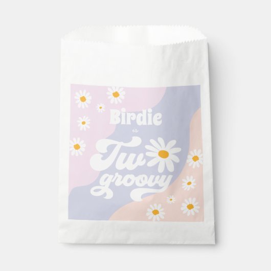 Twee Groovy 2de verjaardag Boho Retro Daisy Bedankzakje (Voorkant)
