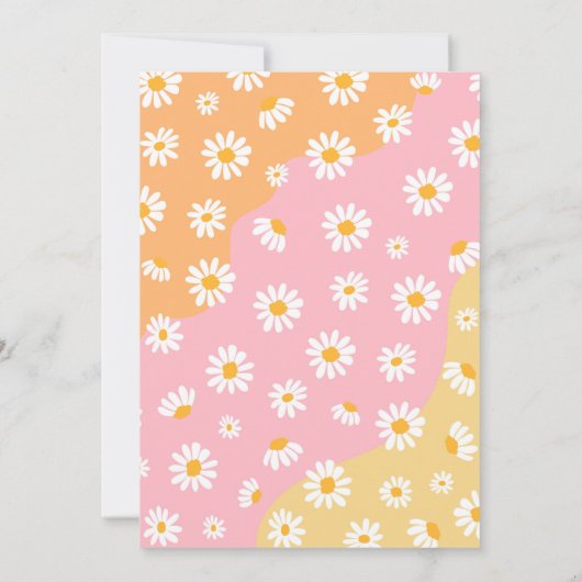 Twee Groovy 2de verjaardag Boho Retro Daisy Inv Kaart (Achterkant)