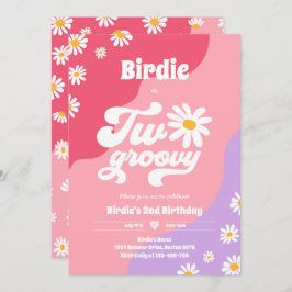 Twee Groovy 2de verjaardag Boho Retro Daisy Kaart