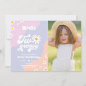 Twee Groovy 2de verjaardag Boho Retro Daisy Kaart (Voorkant)