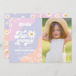 Twee Groovy 2de verjaardag Boho Retro Daisy Kaart