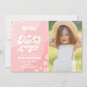 Twee Groovy 2de verjaardag Boho Retro Daisy Kaart (Voorkant)