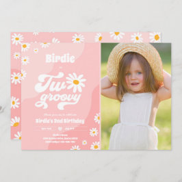 Twee Groovy 2de verjaardag Boho Retro Daisy Kaart