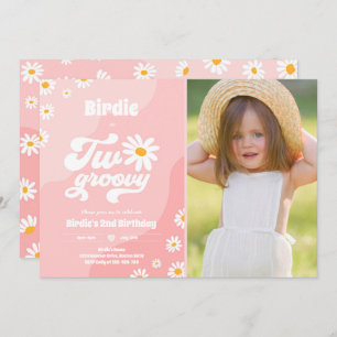 Twee Groovy 2de verjaardag Boho Retro Daisy Kaart
