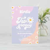 Twee Groovy 2de verjaardag Boho Retro Daisy Kaart (Staand voorkant)