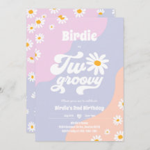 Twee Groovy 2de verjaardag Boho Retro Daisy