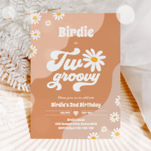 Twee Groovy 2de verjaardag Boho Retro Daisy