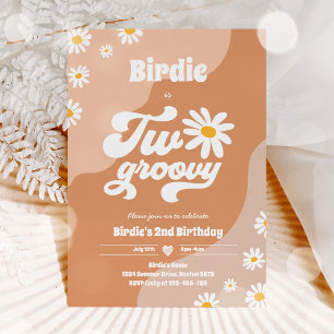 Twee Groovy 2de verjaardag Boho Retro Daisy Kaart