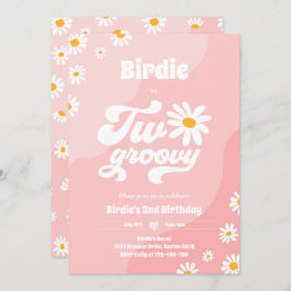Twee Groovy 2de verjaardag Boho Retro Daisy Kaart