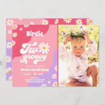 Twee Groovy 2de verjaardag Boho Retro Daisy