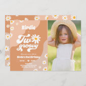 Twee Groovy 2de verjaardag Boho Retro Daisy Kaart (Voorkant / Achterkant)