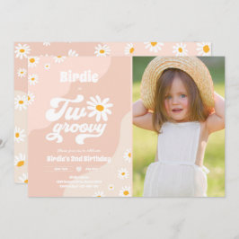 Twee Groovy 2de verjaardag Boho Retro Daisy Kaart