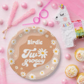 Twee Groovy 2de verjaardag Boho Retro Daisy Papieren Bordje (Feest)