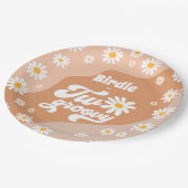Twee Groovy 2de verjaardag Boho Retro Daisy Papieren Bordje (Gekanteld)